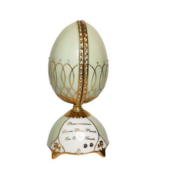 Heirloom Porcelain Faithful Friend Musical Egg Pomeranian Limited 2006 - Picture 2 of 8